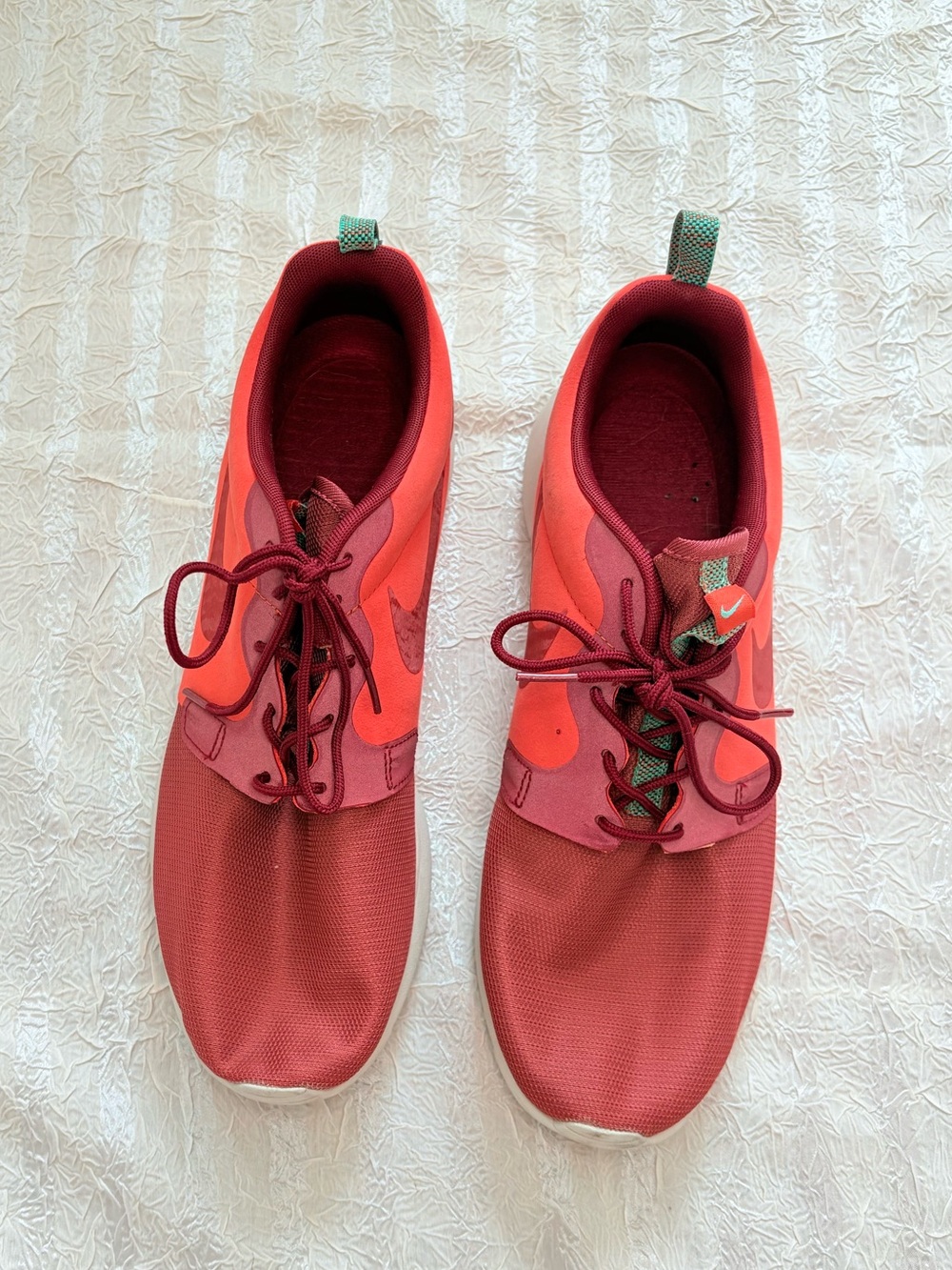 Nike Men's Red/Coral Running Sneakers - Size 12